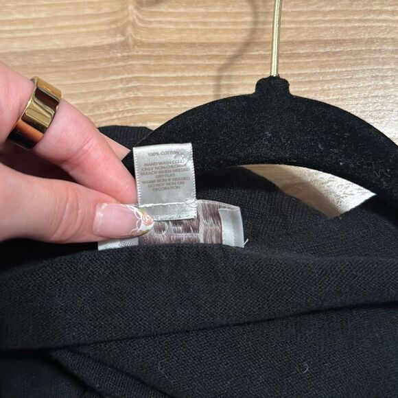 Ann Taylor LOFT sequin pocket cardigan long sleeve large petite black 100% cotto - Picture 9 of 9